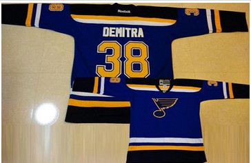 St.Louis Blues #38 Pavol Demitra Light Blue Home Stitched NHL Jersey