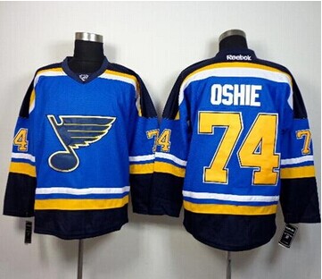 St.Louis Blues #74 T.J Oshie Light Blue Home Stitched NHL Jersey