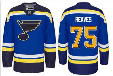 St.Louis Blues #75 Ryan Reaves Light Blue Home Stitched NHL Jersey