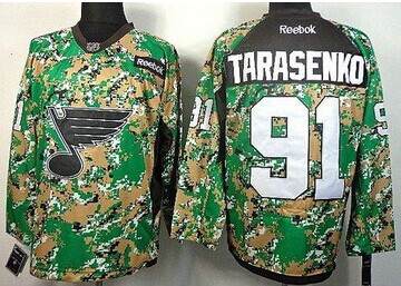 St.Louis Blues #91 Vladimir Tarasenko Camo Veterans Day Practice NHL Jersey