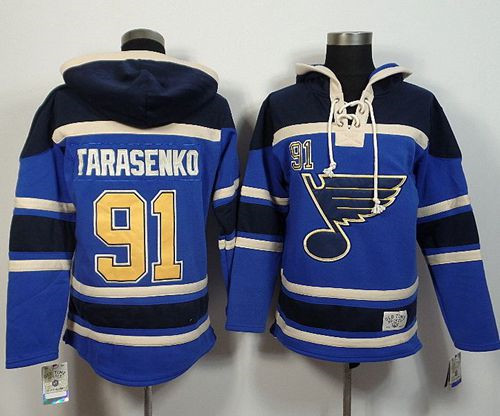 St.Louis Blues #91 Vladimir Tarasenko Light Blue Sawyer Hooded Sweatshirt Stitched NHL Jersey