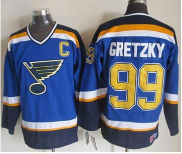 St Louis Blues #99 Wayne Gretzky Light Blue CCM Throwback Stitched NHL Jersey