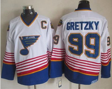 St Louis Blues #99 Wayne Gretzky White CCM Throwback Stitched NHL Jersey