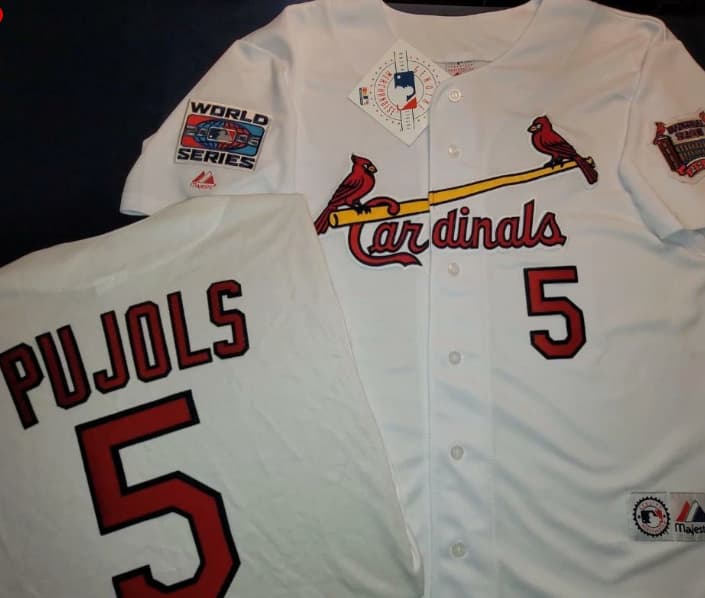 St Louis Cardinals ALBERT PUJOLS 2006 World Series Baseball Jersey WHITE