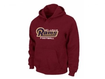 St.Louis Rams Authentic font Pullover Hoodie Red
