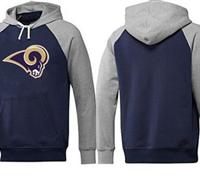 St.Louis Rams Logo Pullover Hoodie Dark Blue & Grey