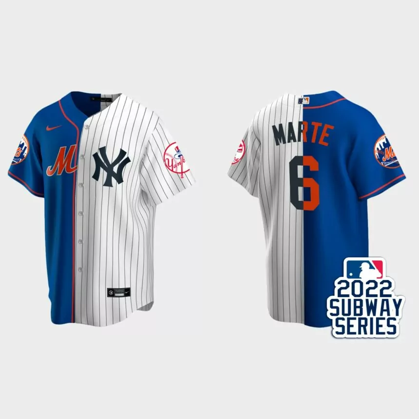 Starling Marte New York Mets 2022 Subway Series Split Jersey – Royal White