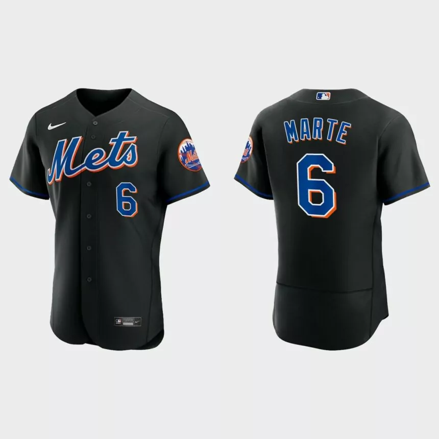 Starling Marte New York Mets Authentic Alternate Jersey – Black