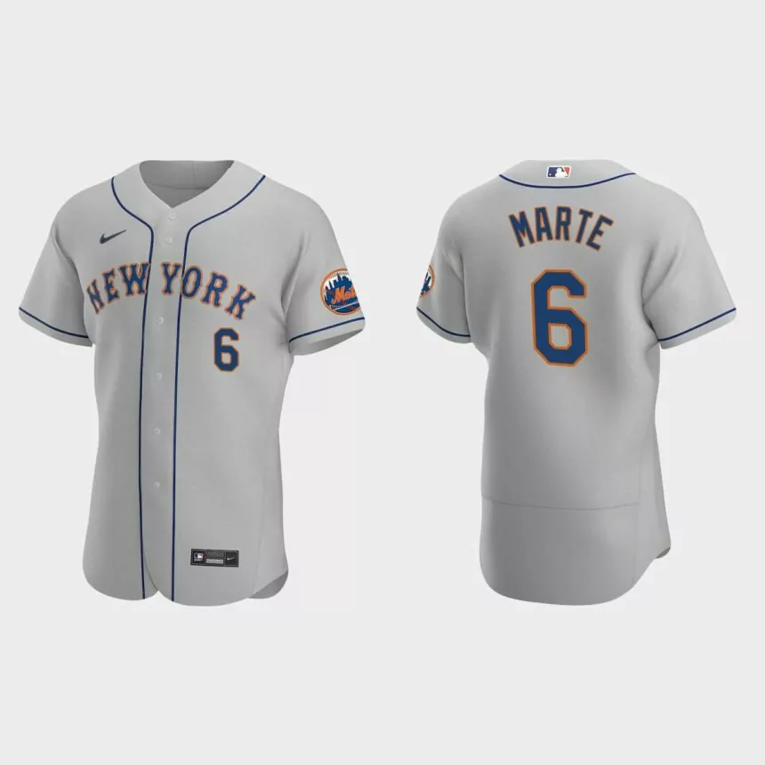Starling Marte New York Mets Authentic Road Jersey – Gray