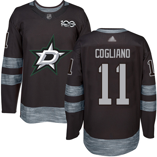 Stars #11 Andrew Cogliano Black 1917-2017 100th Anniversary Stitched Hockey Jersey