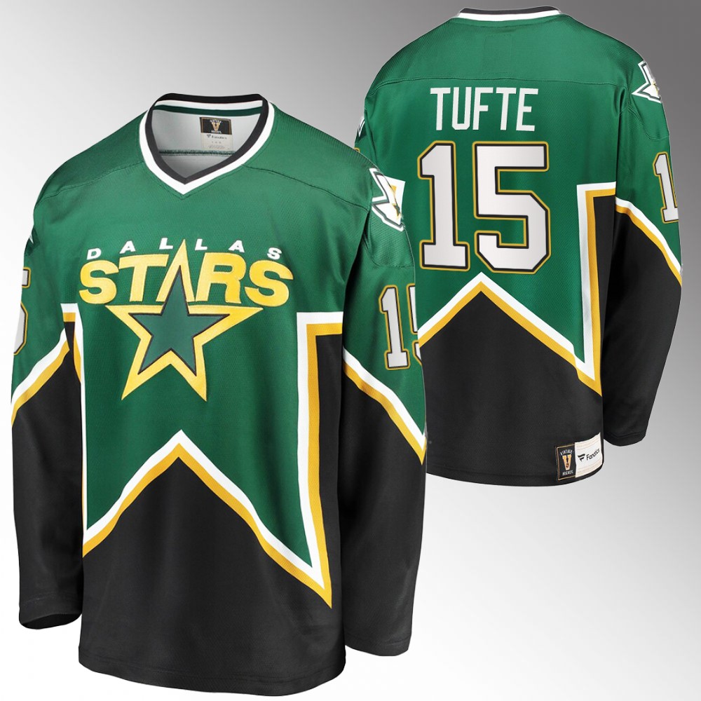 Stars #15 Riley Tufte Green Heritage Classic Jersey