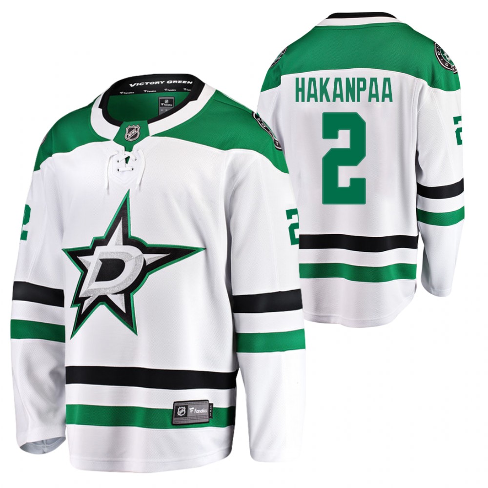 Stars #2 Jani Hakanpaa White 2021 Away Jersey
