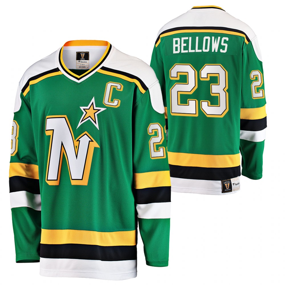 Stars #23 Brian Bellows Green Heritage Vintage Premier Retired Jersey