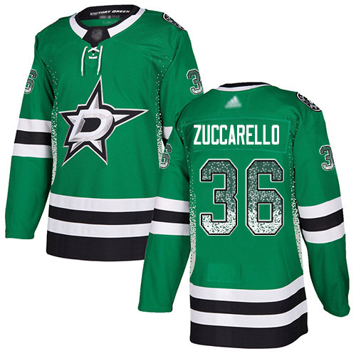 Stars #36 Mats Zuccarello Green Home Authentic Drift Fashion Stitched Hockey Jersey