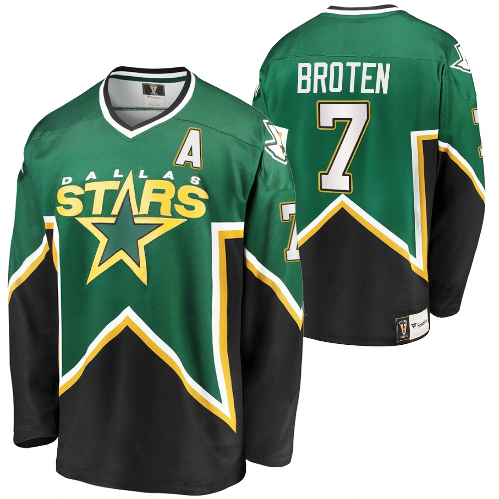 Stars #7 Neal Broten Green Heritage Premier Jersey