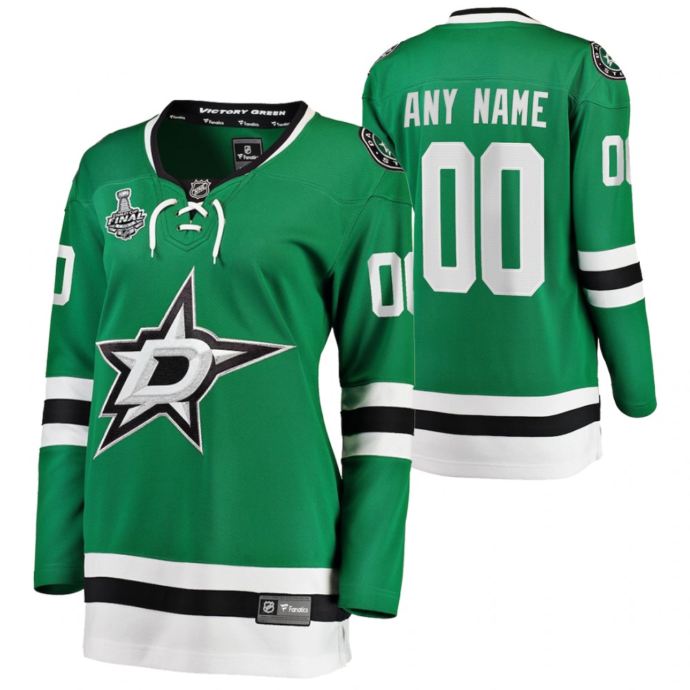 Stars 2020 Stanley Cup Final Bound Custom women Green Home Breakaway Jersey
