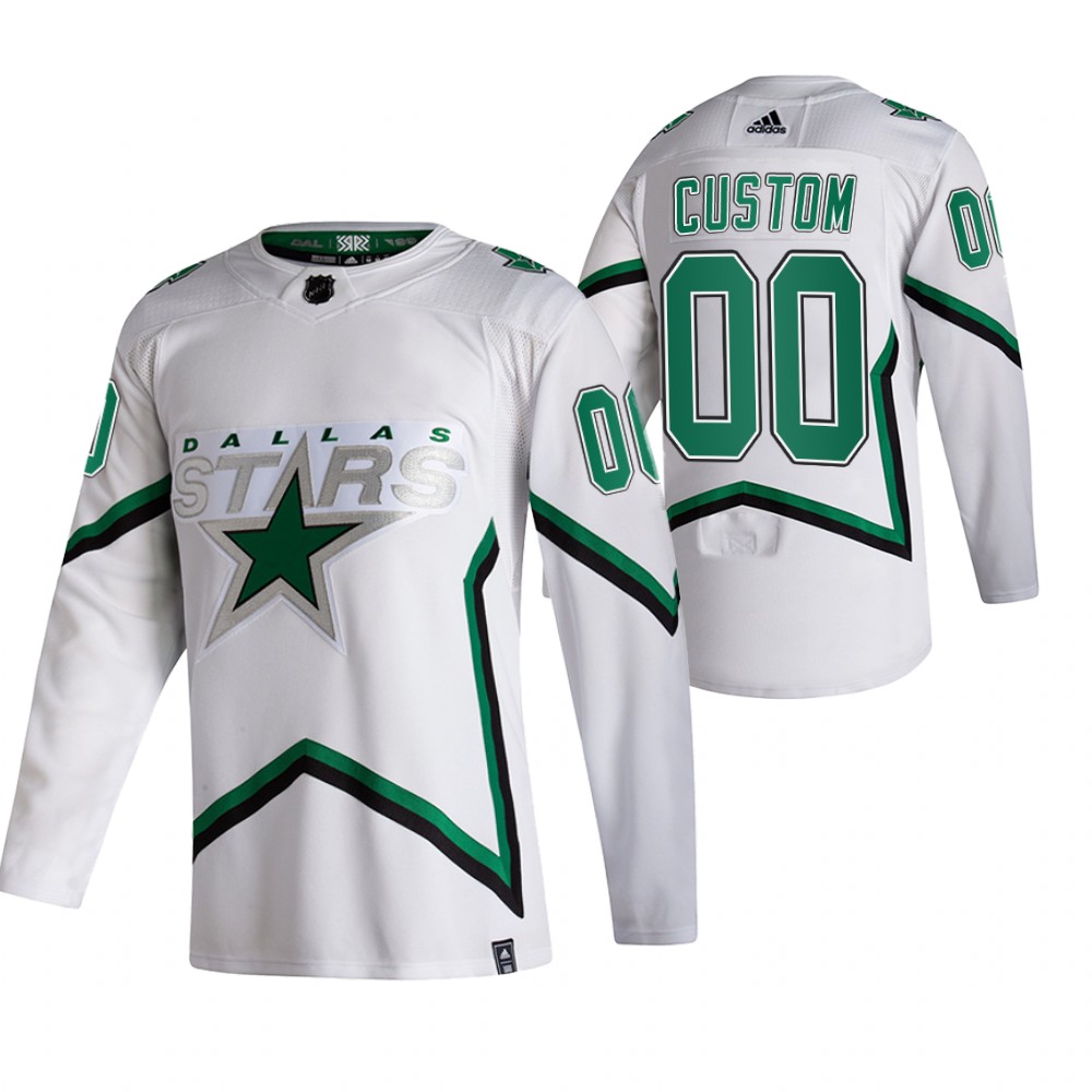 Stars 2021 Reverse Retro #00 Custom White Jersey Special Edition Authentic