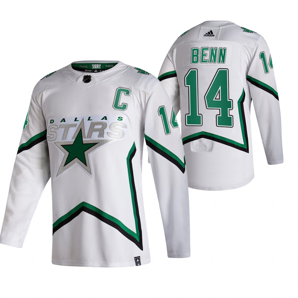 Stars 2021 Reverse Retro #14 Jamie Benn White Jersey Special Edition Authentic
