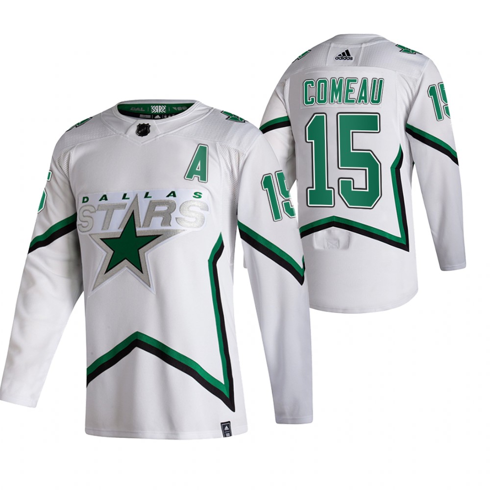 Stars 2021 Reverse Retro #15 Blake Comeau White Jersey Special Edition Authentic