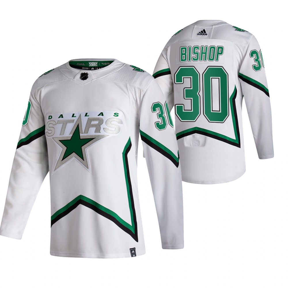 Stars 2021 Reverse Retro #30 Ben Bishop White Jersey Special Edition Authentic