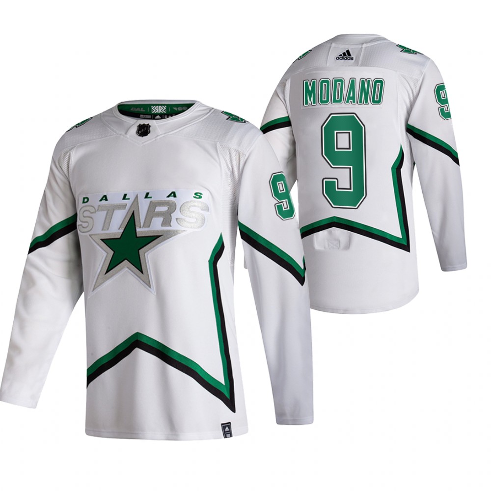 Stars 2021 Reverse Retro #9 Mike Modano White Jersey Special Edition Authentic