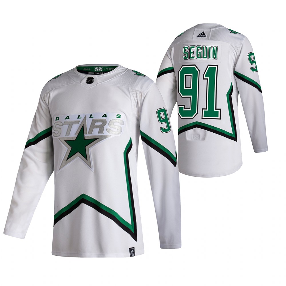 Stars 2021 Reverse Retro #91 Tyler Seguin White Jersey Special Edition Authentic