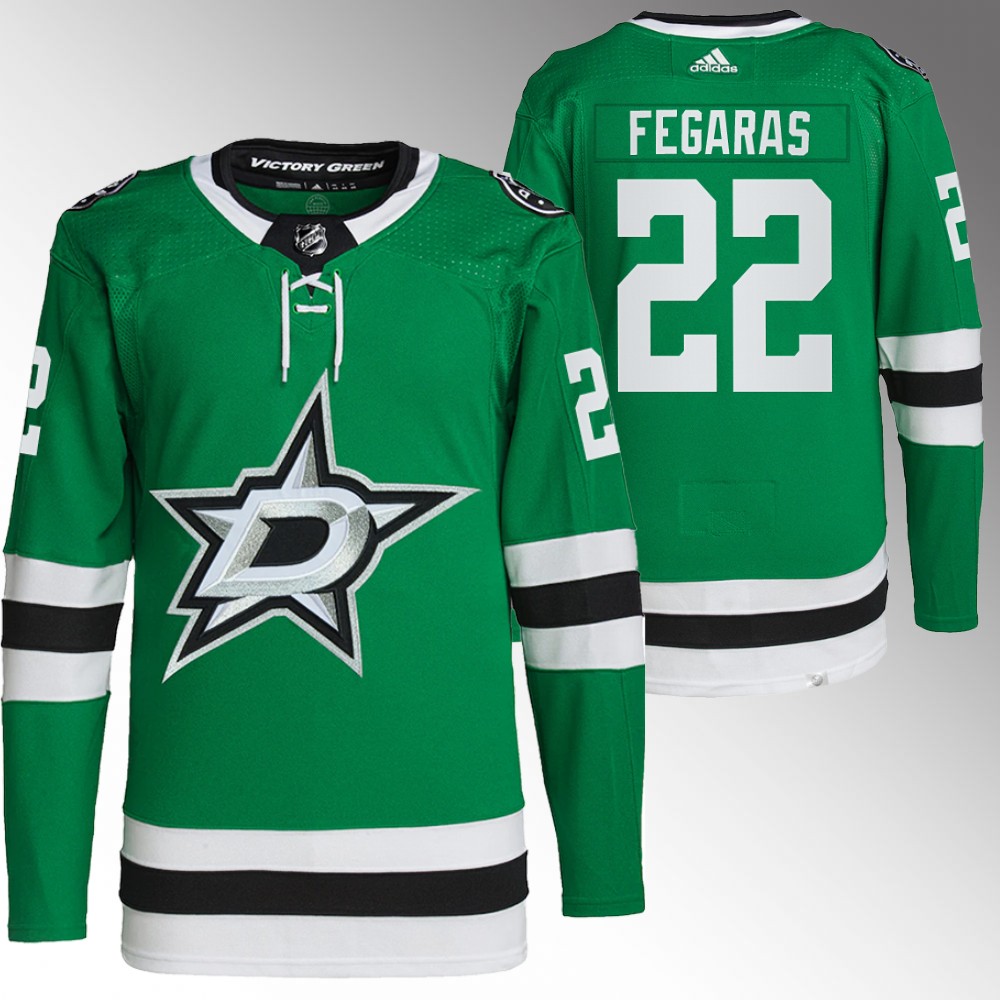 Stars 2022 NHL Draft George Fegaras Green Jersey Authentic Primegreen Home