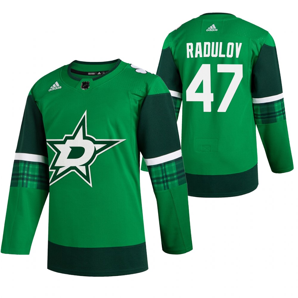 Stars Alexander Radulov 2020 St. Patrick's Day Green #47 Jersey Authentic Player