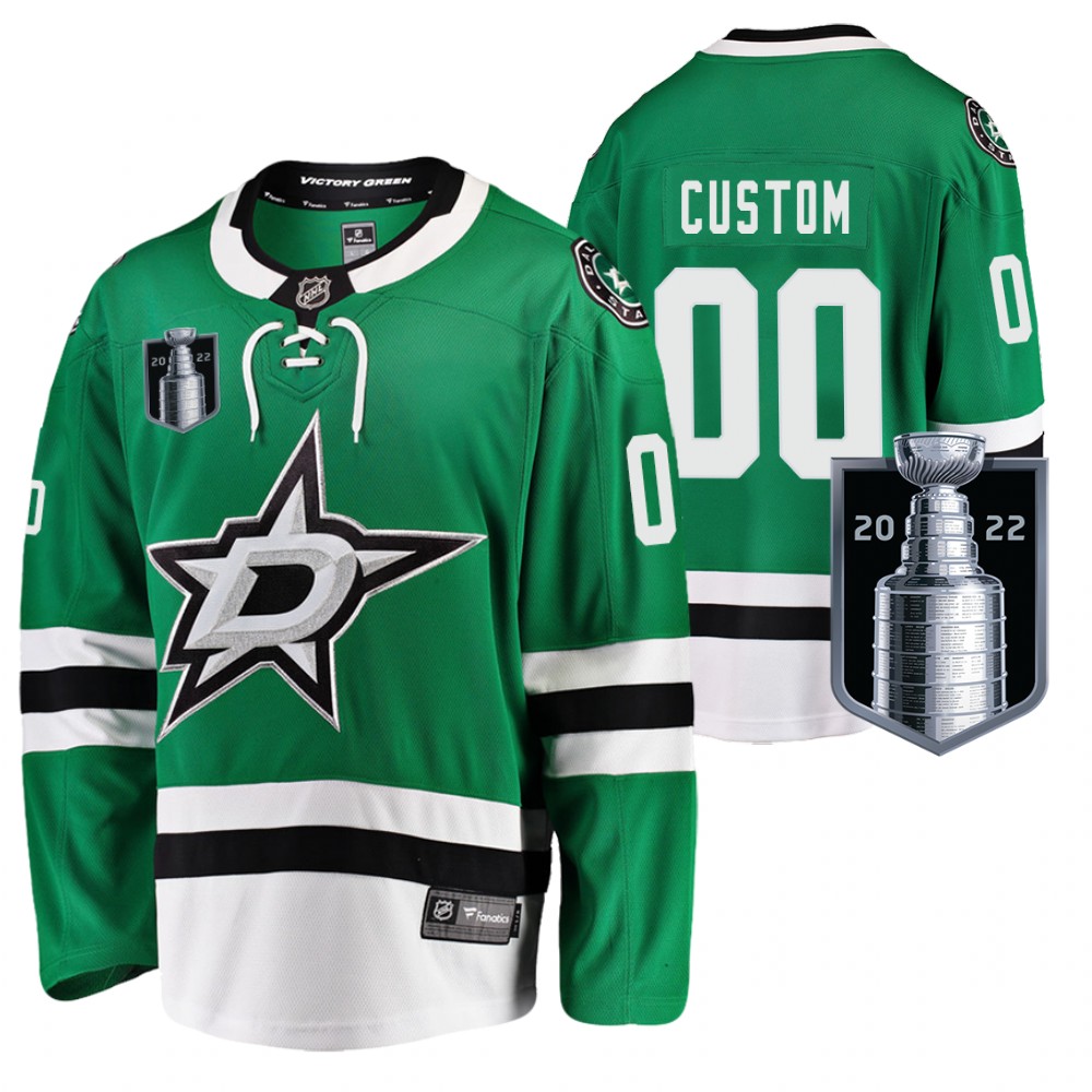 Stars Custom 2022 Stanley Cup Playoffs Green Jersey Home