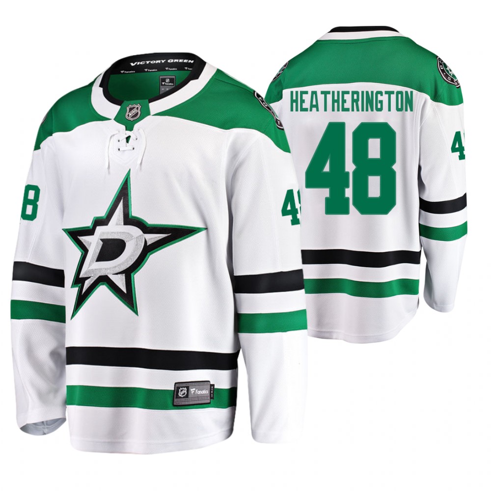Stars Dillon Heatherington White Breakaway Player Away Jersey