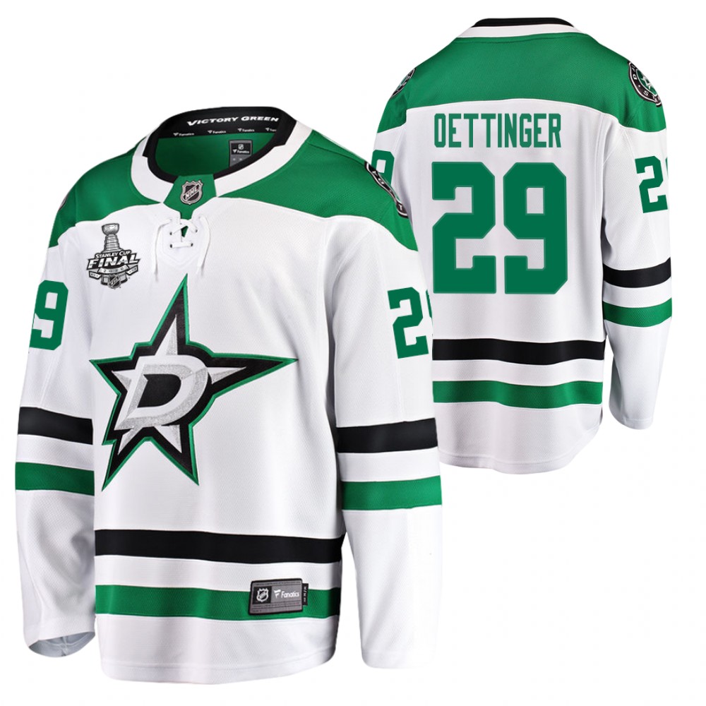 Stars Jake Oettinger White 2020 Stanley Cup Final Bound Away Player Jersey