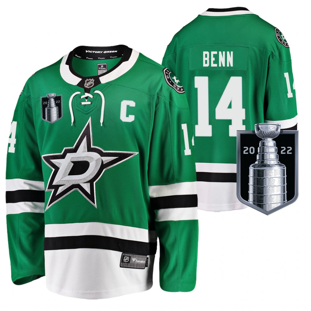 Stars Jamie Benn 2022 Stanley Cup Playoffs Green Jersey Home