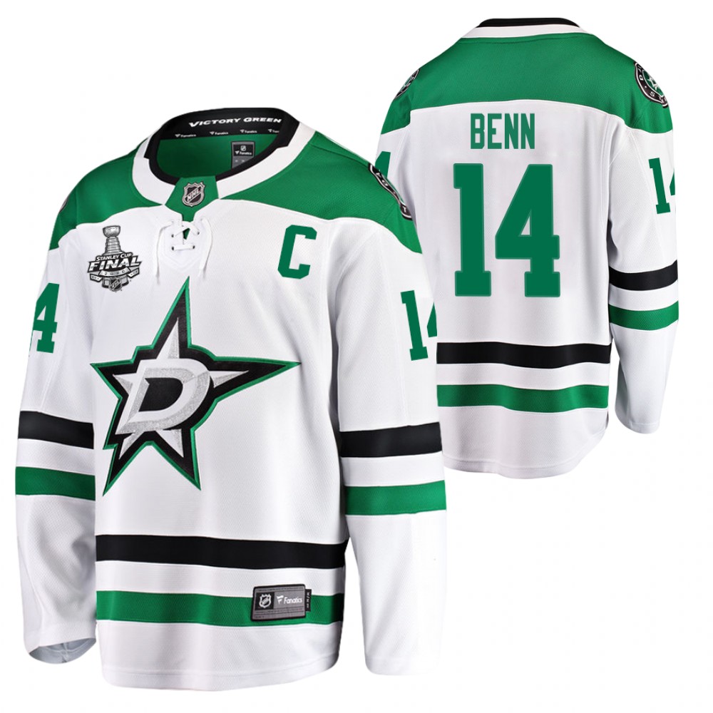 Stars Jamie Benn White 2020 Stanley Cup Final Bound Away Player Jersey