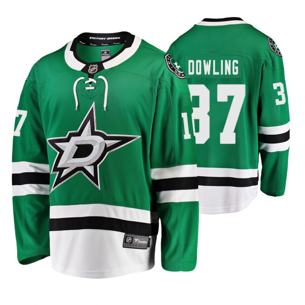 Stars Justin Dowling Kelly Green Breakaway Player Home Jersey