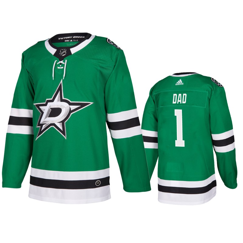 Stars Kelly Green Number 1 Dad Father's Day Jersey