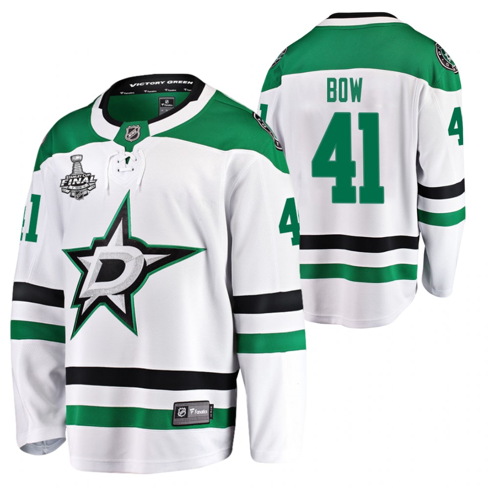 Stars Landon Bow White 2020 Stanley Cup Final Bound Away Player Jersey