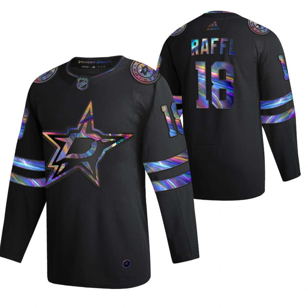 Stars Michael Raffl 2021-22 Iridescent Holographic Black Limited Jersey