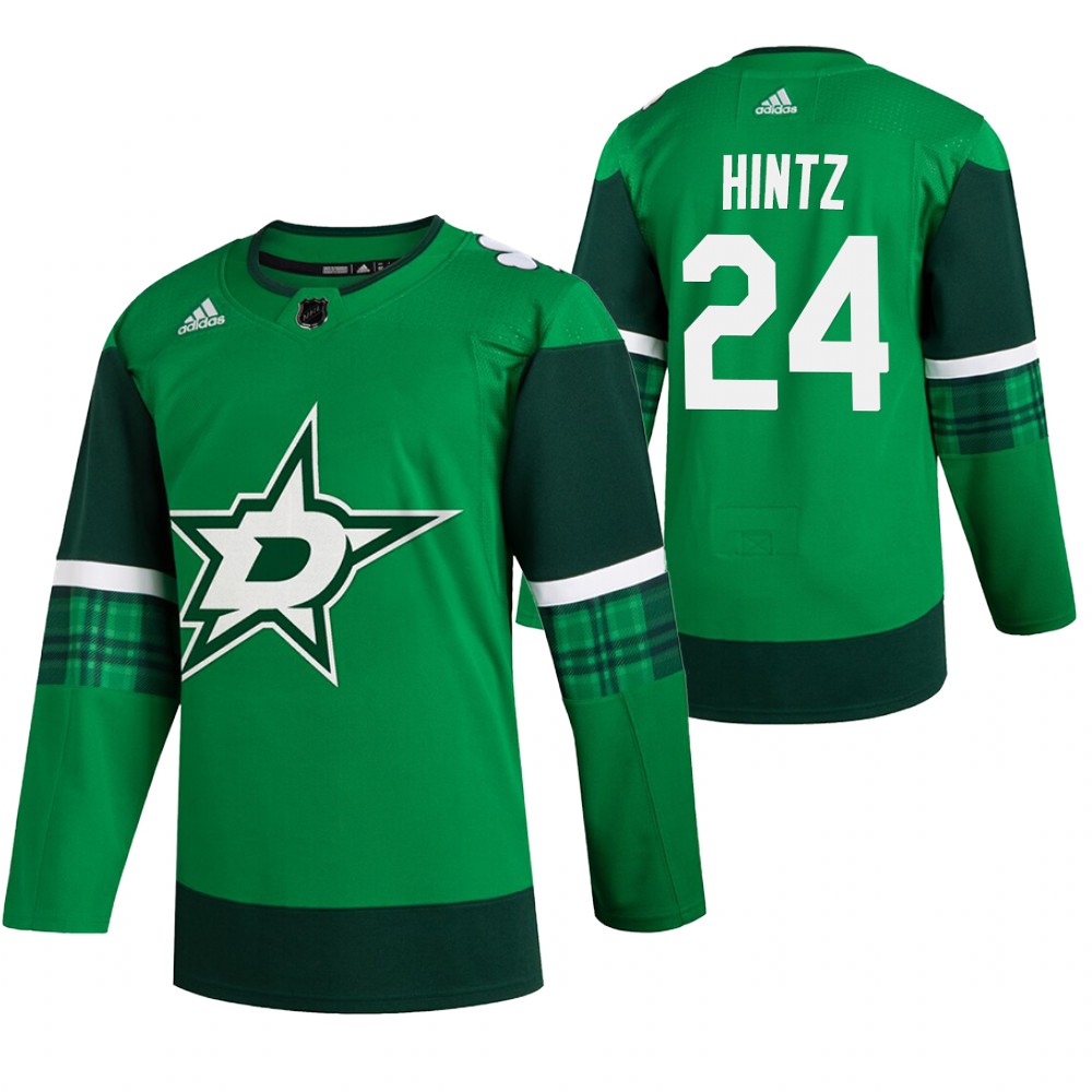 Stars Roope Hintz 2020 St. Patrick's Day Green #24 Jersey Authentic Player