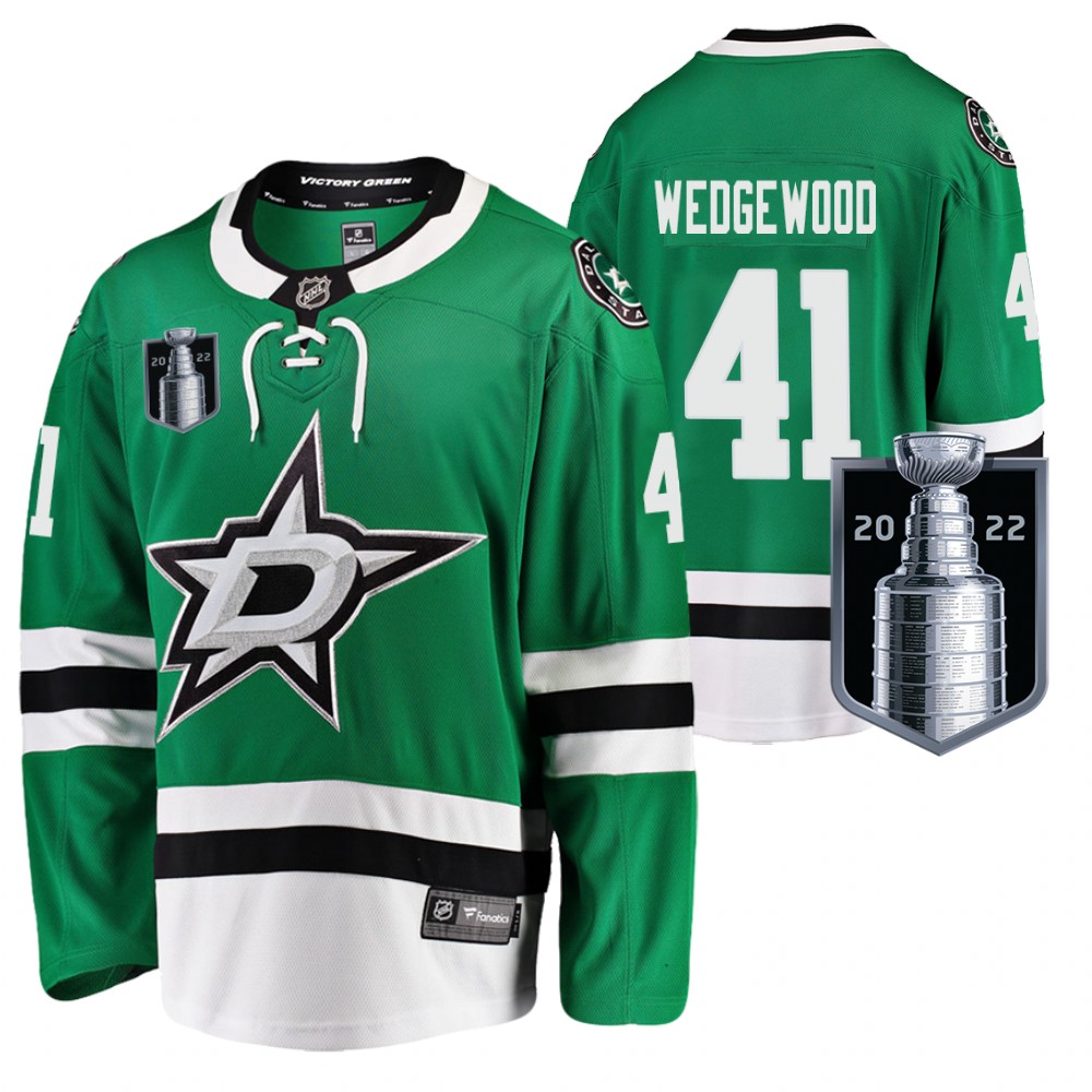 Stars Scott Wedgewood 2022 Stanley Cup Playoffs Green Jersey Home