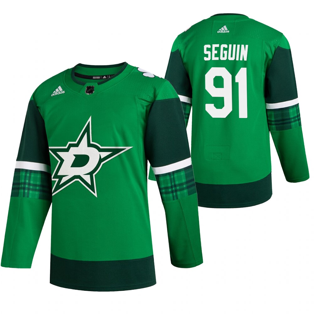 Stars Tyler Seguin 2020 St. Patrick's Day Green #91 Jersey Authentic Player