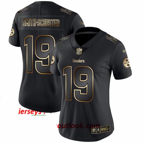 Steelers #19 JuJu Smith-Schuster Black Gold Women's Stitched Football Vapor Untouchable Limited Jersey