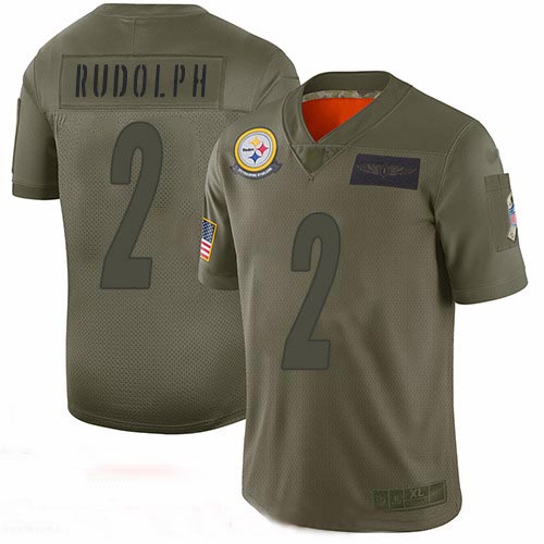 Steelers #2 Mason Rudolph Camo Youth Stitched Football Limited 2019 Salute to Service Jersey