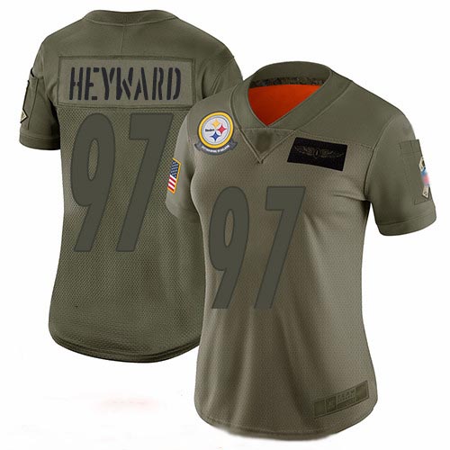Steelers #97 Cameron Heyward Camo Women's Stitched Football Limited 2019 Salute to Service Jersey
