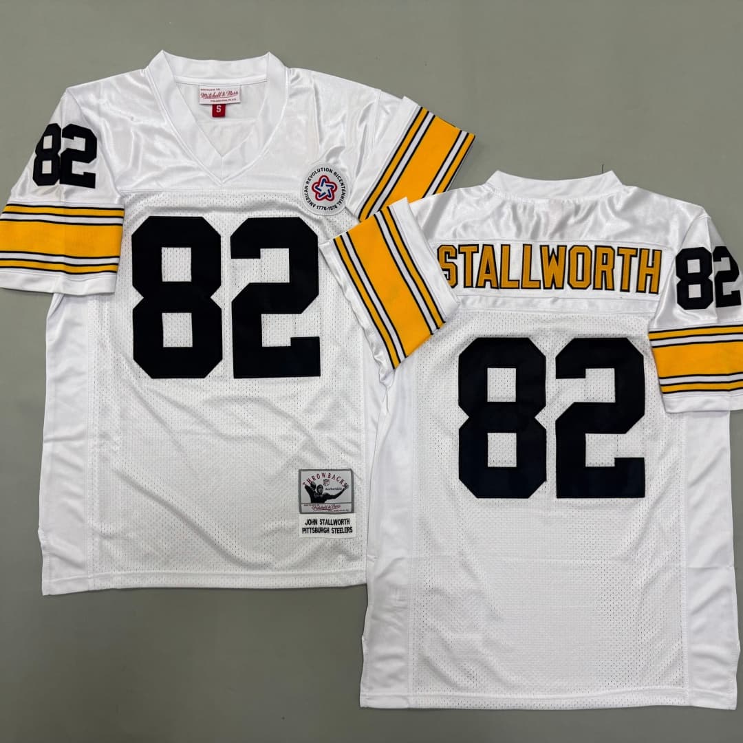 Steelers Jersey Stitched Pittsburgh Steelers Jersey Retro    #82 John Stallworth Black Mitchell & Ness Jersey