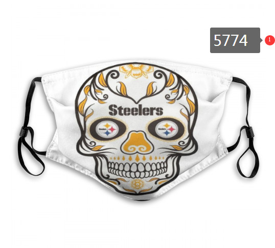Steelers Skull Mask with PM2.5 Filter Double Protection  (4)
