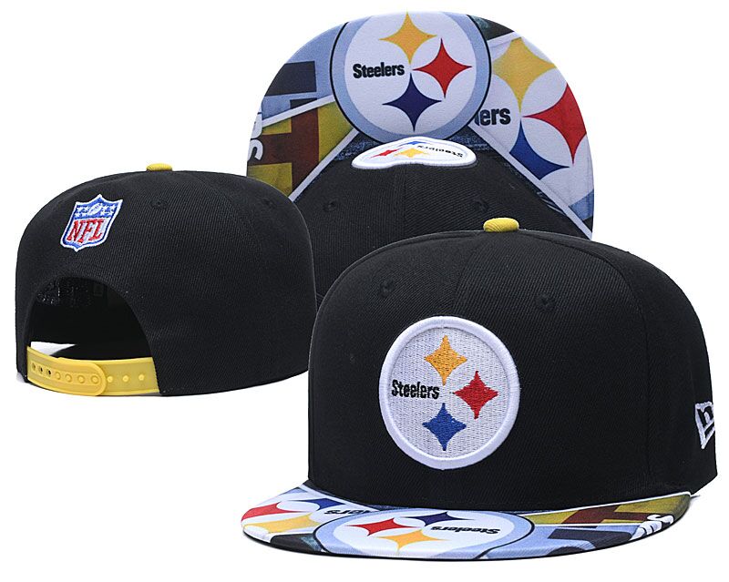 Steelers Team Logo Black Adjustable Hat LH
