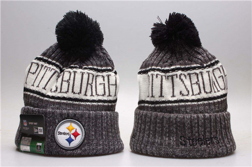 Steelers Team Pride Gray Knit Hat With Pom YP