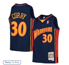 Stephen Curry Golden State Warriors Mitchell & Ness Youth 2009-10 Hardwood Classics Swingman Throwback Jersey - Navy