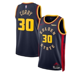Stephen Curry Golden State Warriors Nike Youth 2024-25 Swingman Badge Player Jersey - City Edition - Navy