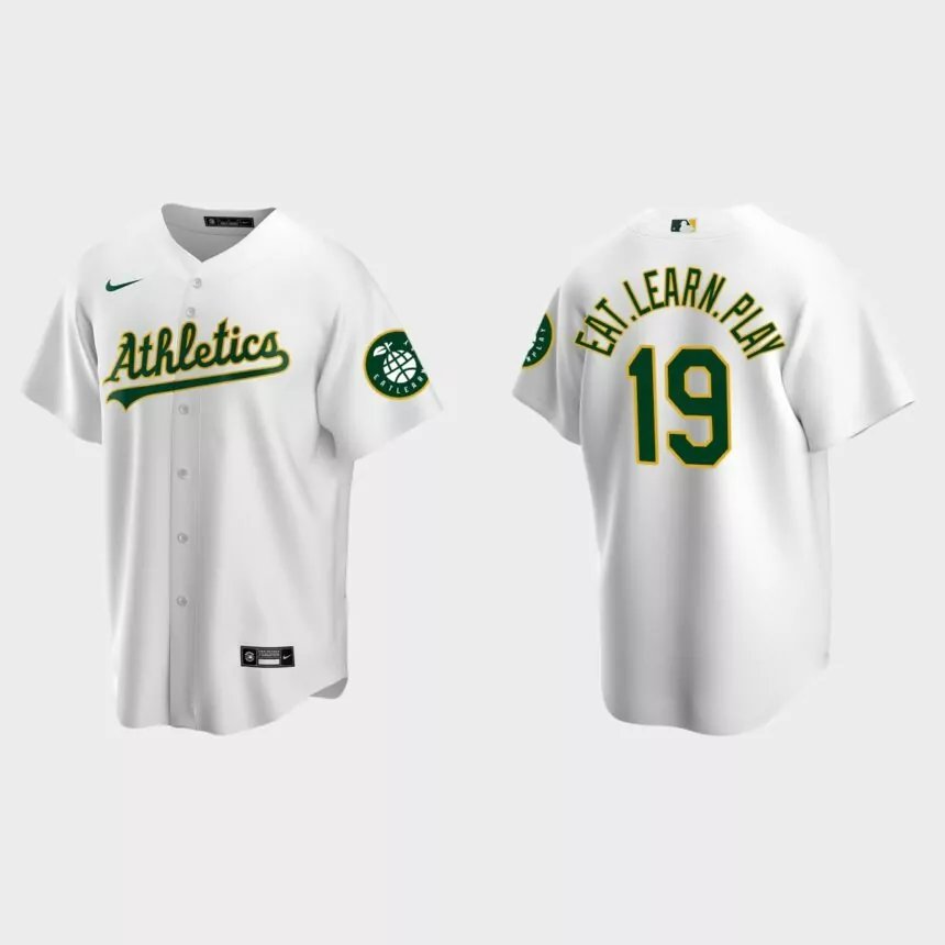 Stephen Curry Oakland Athletics Eat Learn Play Replica Jersey – White